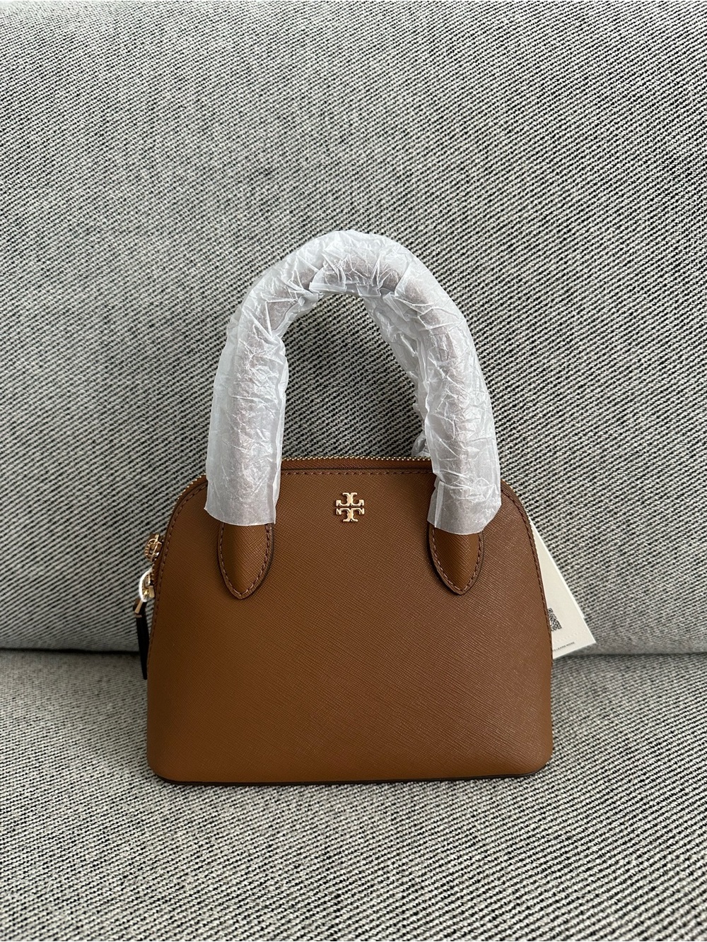 NWT Tory Burch Emerson Mini Dome Satchel Crossbody in Moose 159531